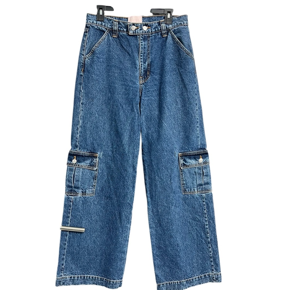 REVICE Blue Flare Cargo Denim Jeans Size 29